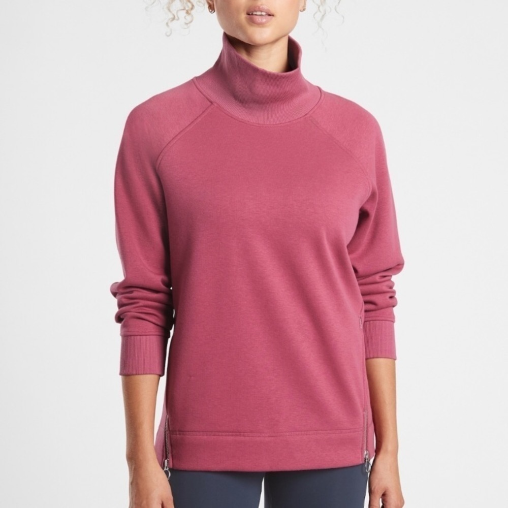 Athleta Cozy Karma Side Zip Funnel Neck Sweatshirt Sz XS